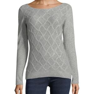 Raffi Grey Cashmere Fancy Stitch Sweater