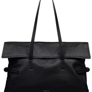Radley Black Fleet Street Medium Flapover Leather Tote