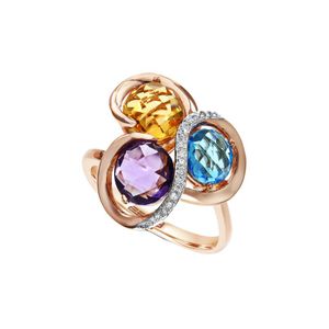 Effy Metallic Fine Jewelry 14k Rose Gold 3.30 Ct. Tw. Diamond & Gemstone Ring
