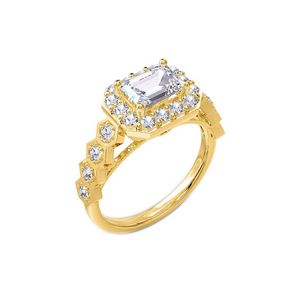 Lab Grown Diamonds Metallic 14K 1.88 Ct. Tw. Lab-Grown Diamond Halo Ring