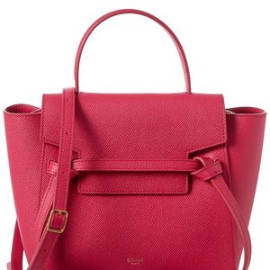 Céline Red Nano Belt Bag Leather Tote