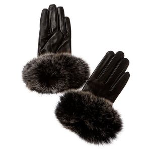 La Fiorentina Black Leather Gloves