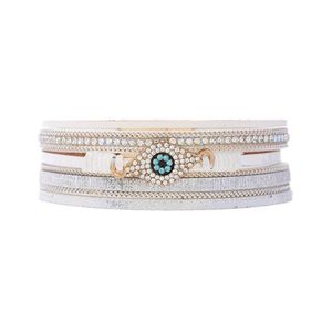 Saachi White Crystal Evil Eye Bracelet