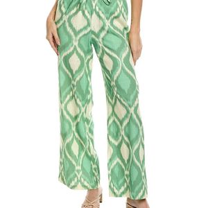 Seraphin Green Linen-Blend Pant