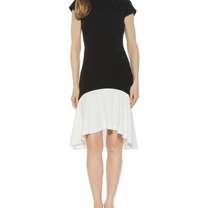 Alexia Admor Black Renata Cap Sleeve Flared Dress