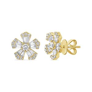 Sabrina Designs Metallic 14K 0.99 Ct. Tw. Diamond Flower Earrings