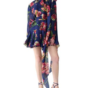 Carolina Herrera Blue Silk Mini Dress