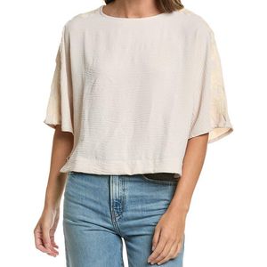 Adrianna Papell White Airflow Woven Kimono Sleeve Top