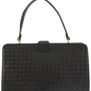 Bottega Veneta Black Intrecciato Leather Handbag (Authentic Pre-Loved)