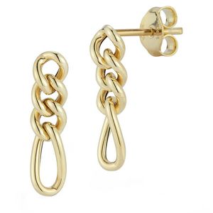 Italian Gold Metallic 14k Figaro Drop Earrings