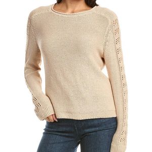 NIC+ZOE Natural Crochet Crimpy Cord Sweater