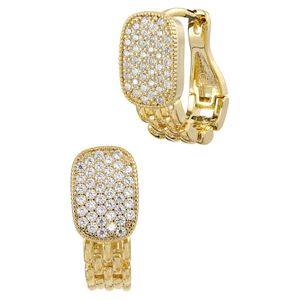 Savvy Cie White 18K Plated Cz Hoops