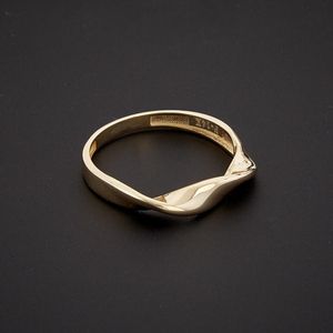 Italian Gold Black 14k Twisted Band Ring