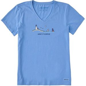 Life Is Good. Blue Crusher V-Neck T-Shirt