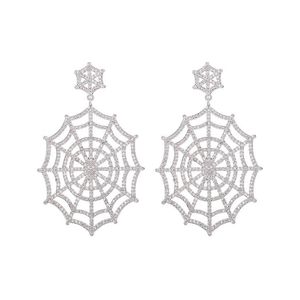 Eye Candy LA White Jocelyn Web Cz Crystal Drop Earring