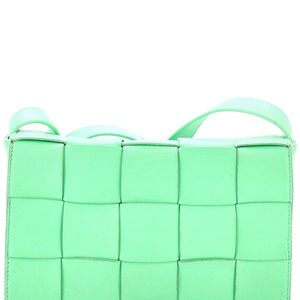 Bottega Veneta Green Maxi Intrecciato Leather Cassette Crossbody (Authentic Pre-Loved)