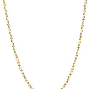 Italian Silver Metallic 18K Over Ball Chain Necklace