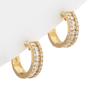 Diana M Metallic . Fine Jewelry 14k 1.00 Ct. Tw. Diamond Hoops