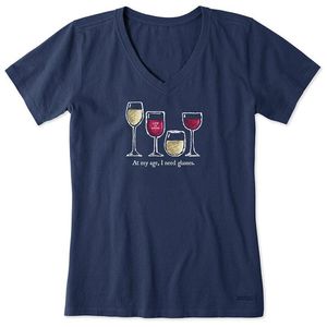 Life Is Good. Blue Crusher Lite V-Neck T-Shirt