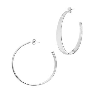 Sterling Forever White Rhodium Plated Hoops
