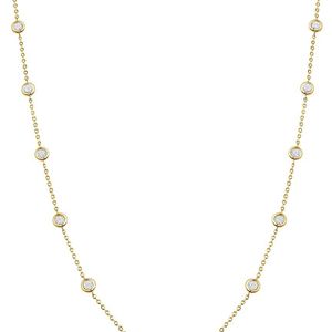 Sabrina Designs Metallic 14K 0.29 Ct. Tw. Diamond Station Necklace