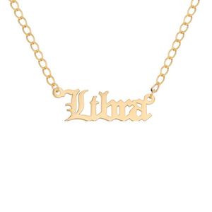 Gabi Rielle Metallic Next-level Layering 14k Over Silver Gothic Script Libra Necklace