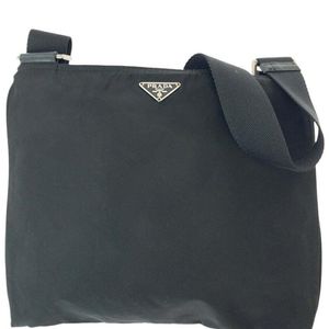 Prada Black Tessuto Triangle Logo Crossbody (Authentic Pre-Loved)