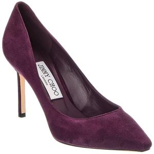 Jimmy Choo Purple Romy 85 Suede Pump