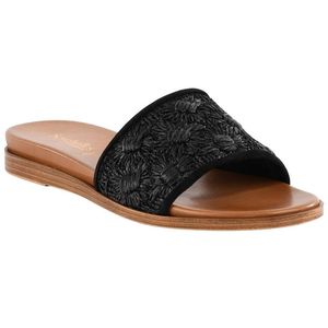 Seychelles Brown Dakota Raffia & Leather Slide