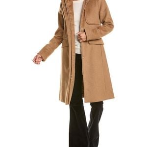 Karl Lagerfeld White Wool-Blend Coat