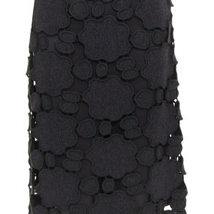Miu Miu Black Wool Cut Out Embroidery Skirt, Size It (Authentic Pre-Loved)