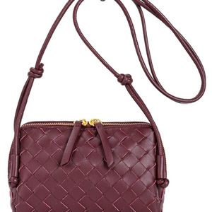 Tiffany & Fred Paris Purple Hand-woven Leather Crossbody