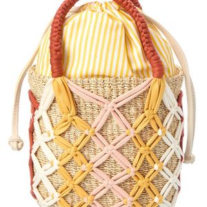 Rafe New York Metallic Michelle Straw Bucket Tote