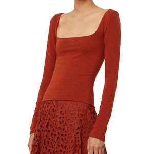 Vince Red Square Neck Top
