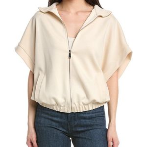 Joseph Ribkoff Natural Short Sleeve Dolman Zip Jacket