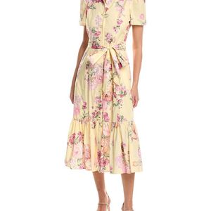 Anne Klein Natural Short Sleeve Tiered Shirtdress