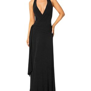 Bebe Black Wrap Maxi Dress