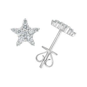 Sabrina Designs White 14k 0.34 Ct. Tw. Diamond Star Studs