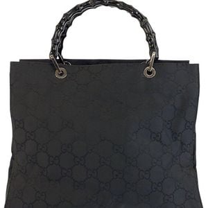 Gucci Black Nylon Bamboo Tote (Authentic Pre-Loved)