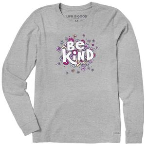 Life Is Good. Grey Long Sleeve Crusher T-Shirt