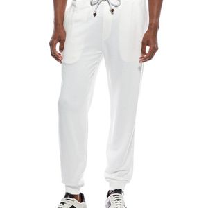Brunello Cucinelli White Linen-Blend Sweatpant for men