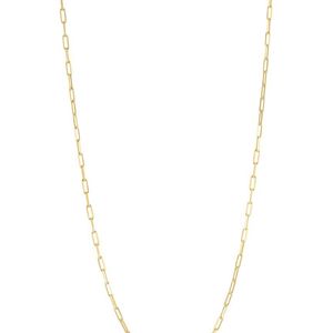 Italian Silver White Piazza Di Spagna 14K Over Paperclip Chain Necklace