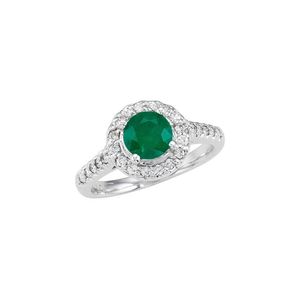 LEVARON Green 14K 1.10 Ct. Tw. Diamond & Emerald Ring