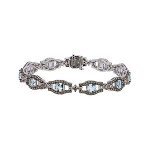 Le Vian White Le Vian 14k 7.65 Ct. Tw. Diamond & Sea Blue Aquamarine Bracelet