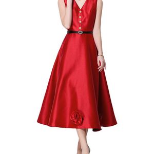 DZA Red Midi Dress