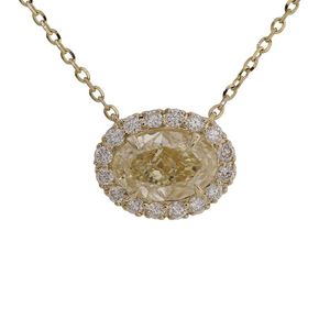 Lab Grown Diamonds Metallic 14K 1.00 Ct. Tw. Lab-Grown Diamond Halo Pendant