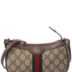 Gucci Brown Ophidia Mini Gg Supreme Canvas & Leather Shoulder Bag