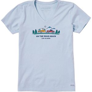 Life Is Good. Blue Crusher V-Neck T-Shirt
