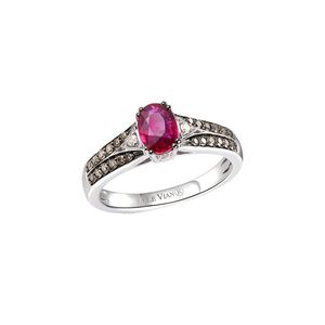 Le Vian Pink Le Vian Passion Ruby 14k 0.97 Ct. Tw. Diamond & Ruby Half-eternity Cocktail Ring