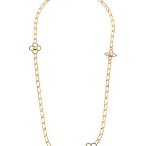 Louis Vuitton Metallic Gold-tone & Crystal Flower Power Necklace